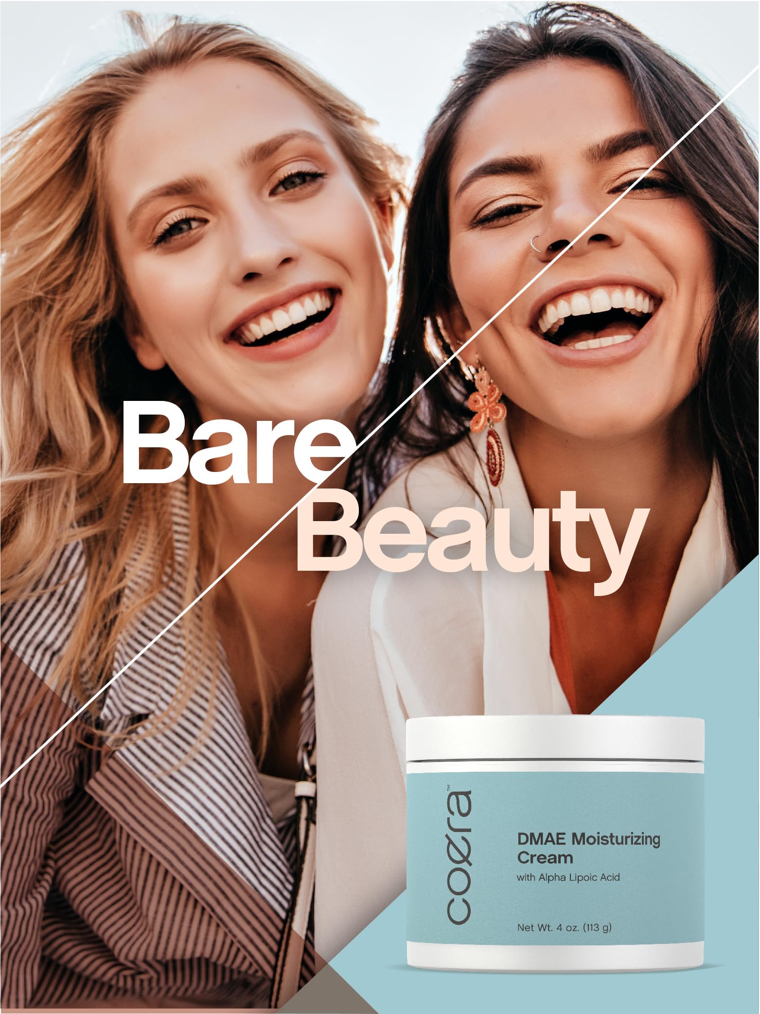 Coera DMAE Cream being applied shows soothing skincare moment