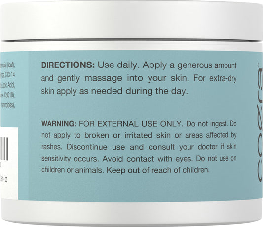 Coera DMAE Cream jar close-up highlights rich texture and moisture