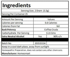 Packaging and glass vials for Coffea Cruda pellets pack