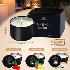 Coffee Vanilla scented massage oil candle in a metal jar