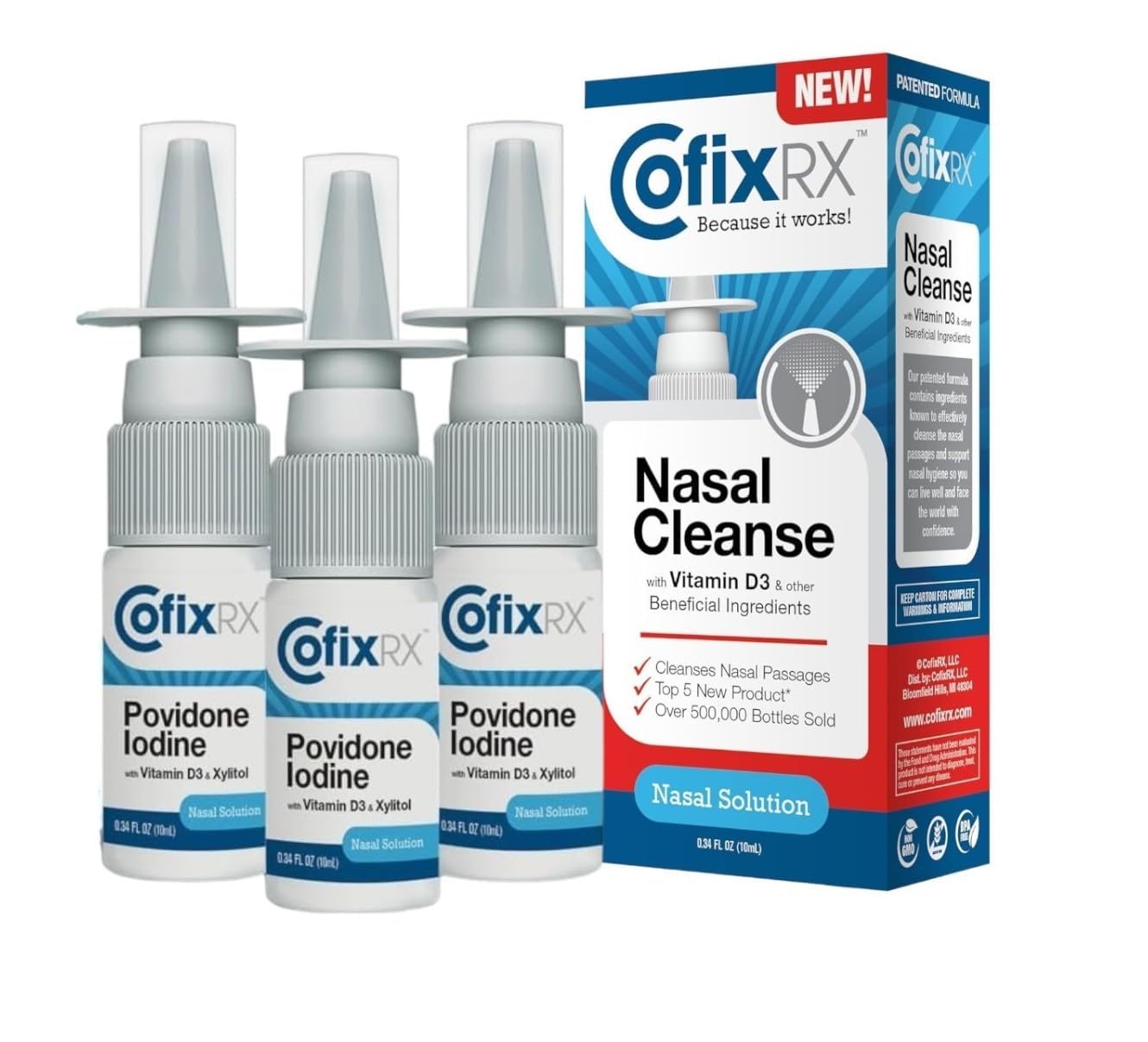 CofixRx Nasal Cleanse Spray 3-pack packaging