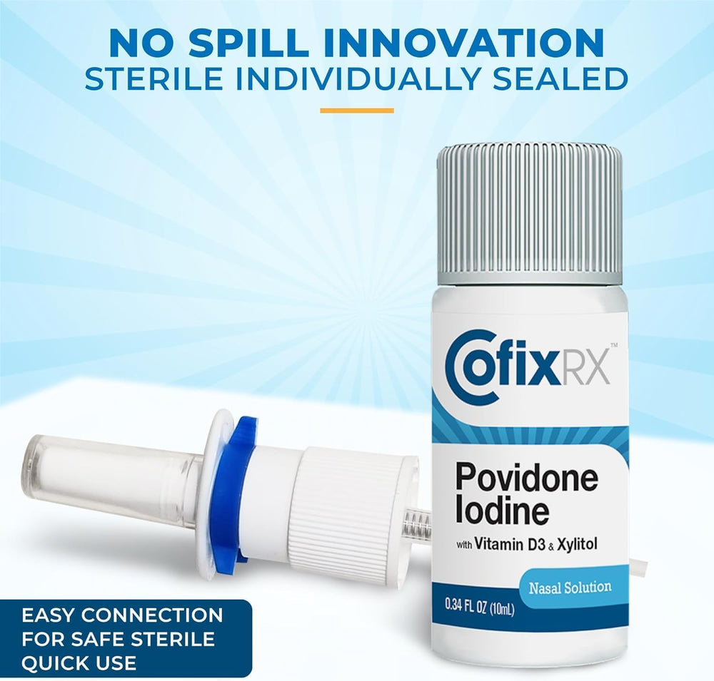 CofixRX Nasal Spray dispense action shows misting spray for even coverage