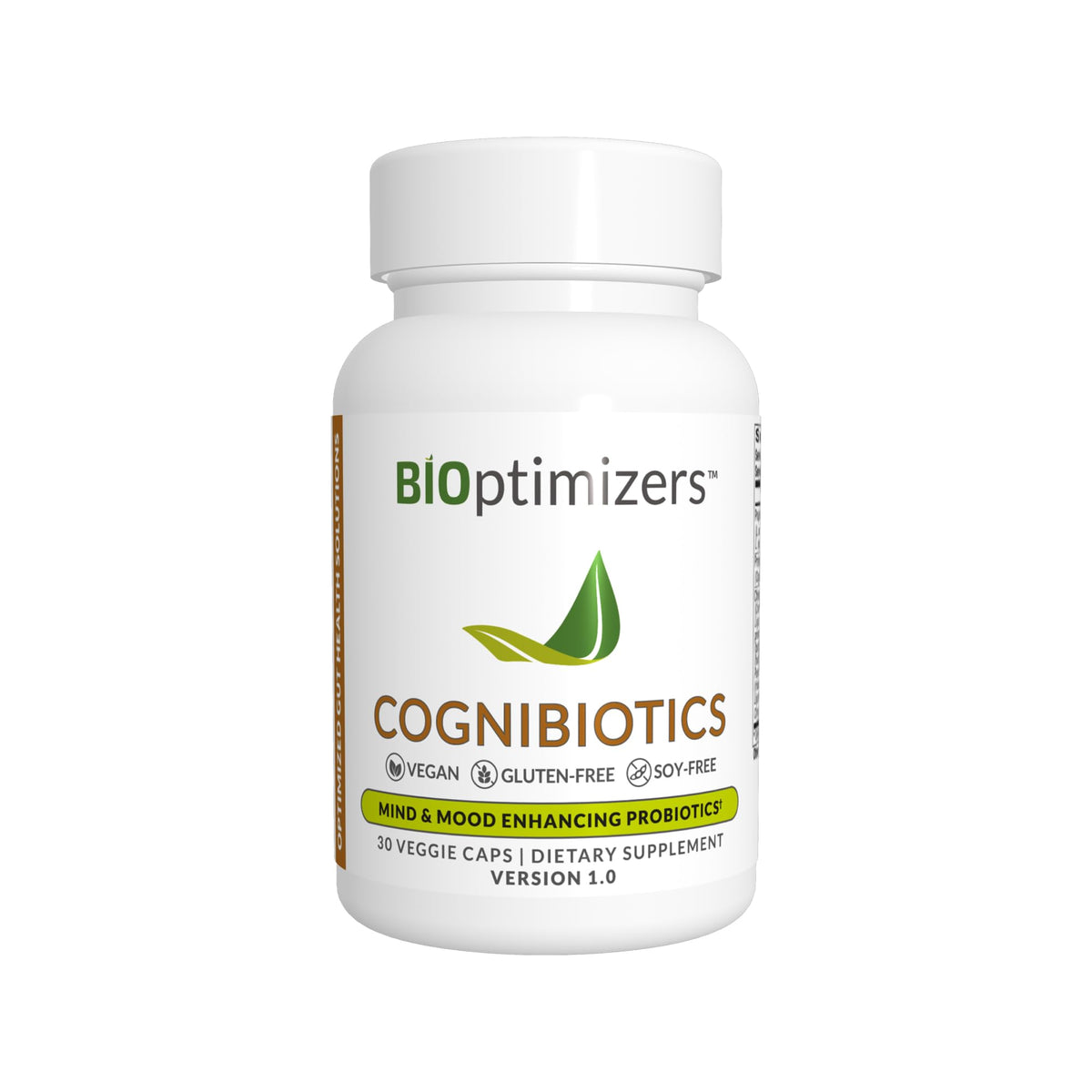 BIOptimizers Cognibiotics Probiotic Brain Supplement bottle and packaging
