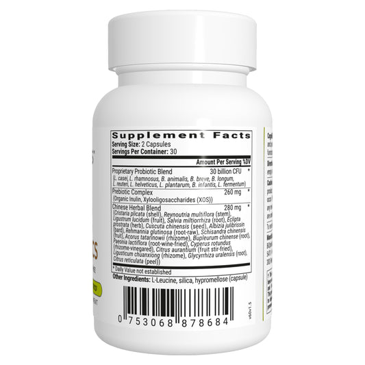 Close-up of Cognibiotics probiotic brain supplement capsules