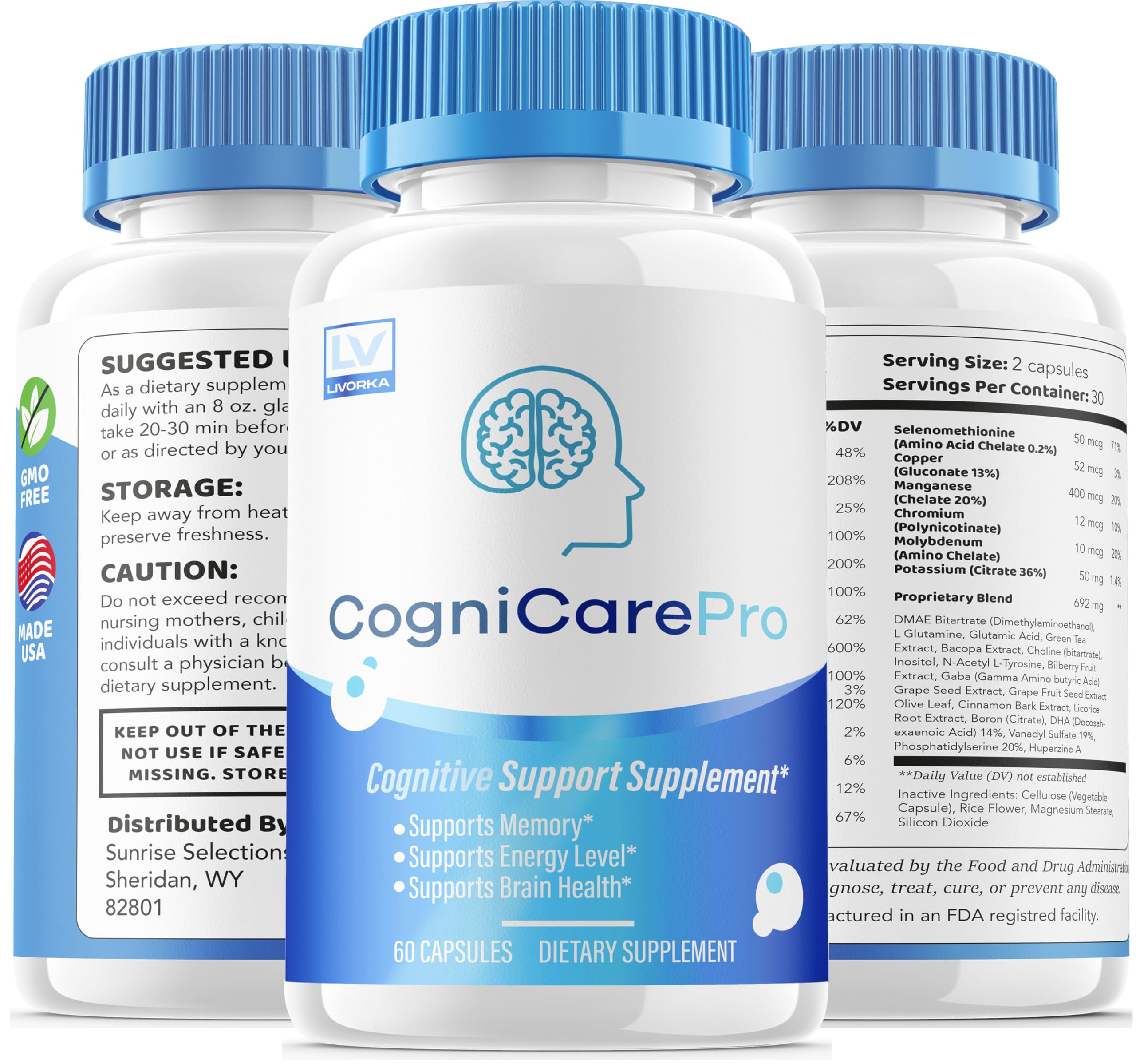 Cognicare Pro 3-Pack bottle front view with 180 capsules - image 8