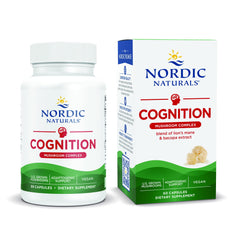 Bottle front view of Nordic Naturals Cognition Mushroom Complex