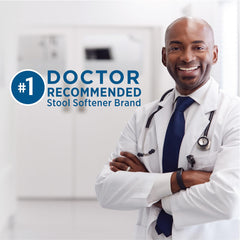 Colace docusate sodium ingredient graphic illustrating the gentle stool-softening mechanism.