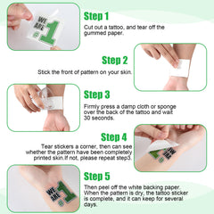 Colarr 1.5-inch tattoos designed for easy wear on hands or foreheads