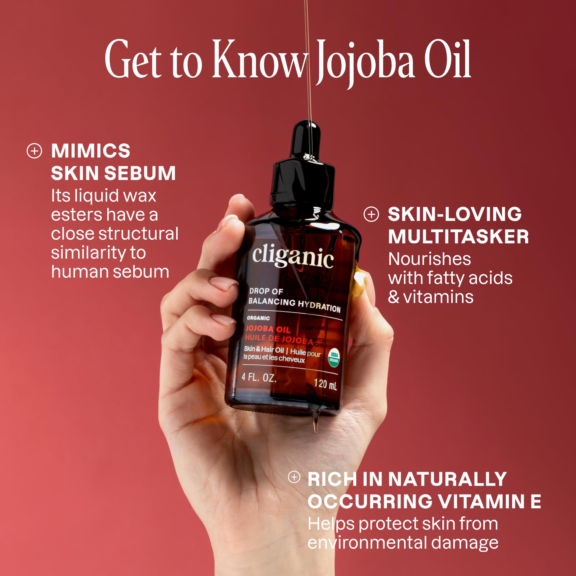Cold-pressed organic jojoba oil 32oz