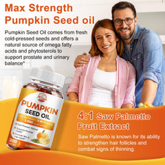 Cold-pressed non-GMO pumpkin seed oil bottle