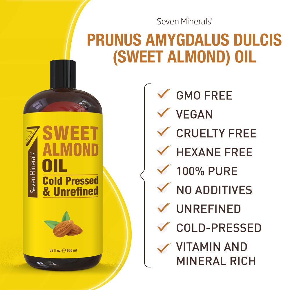 Close up of cold pressed almond oil ingredients
