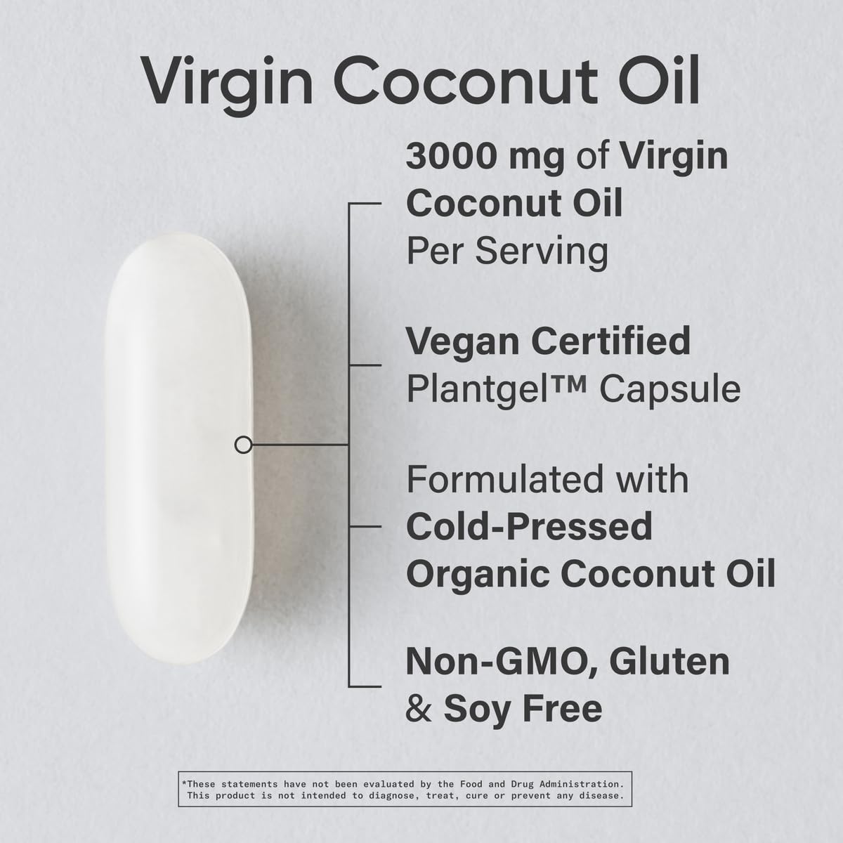Cold-pressed organic virgin coconut oil capsules