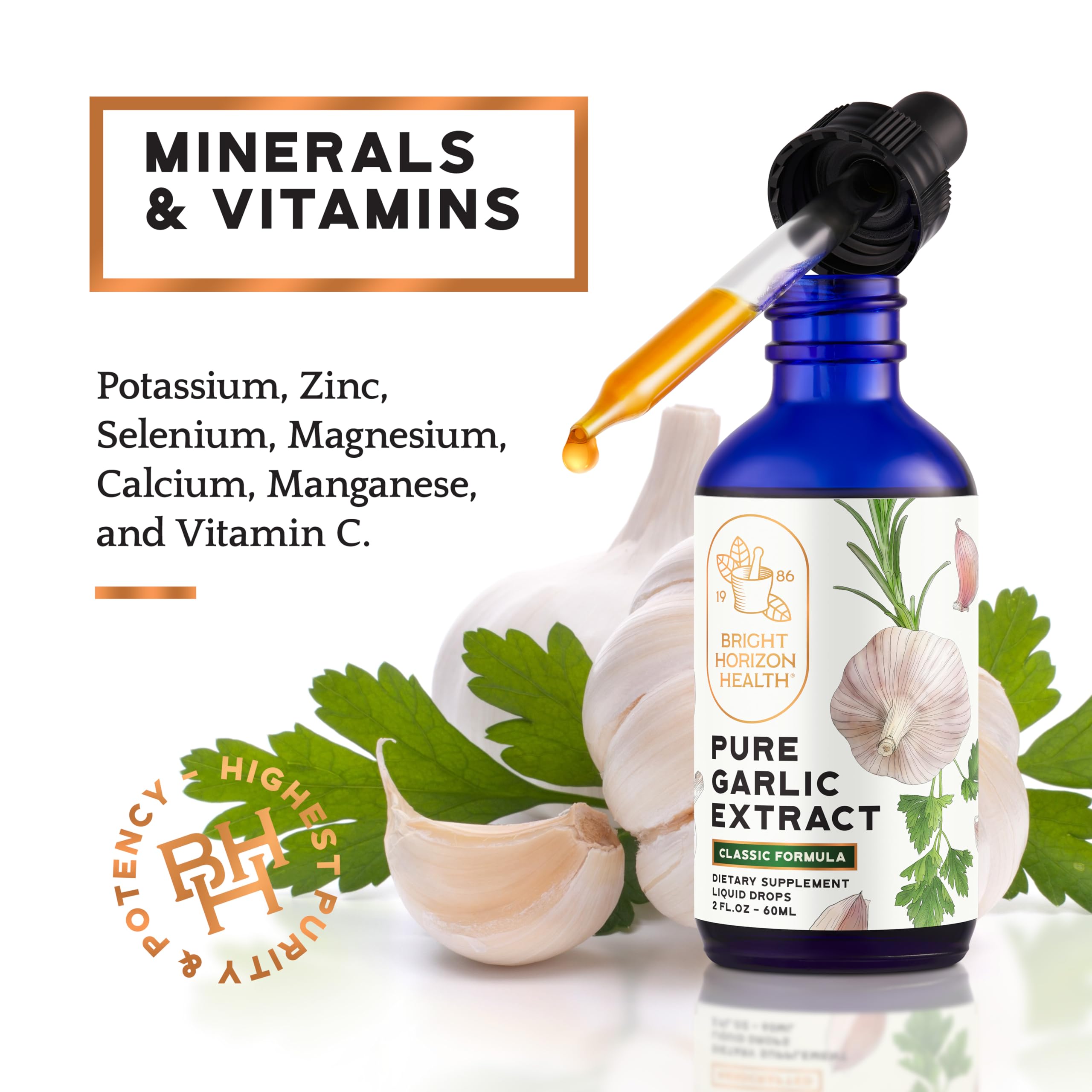 Cold-processed garlic extract bottle
