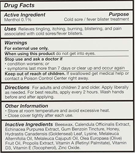 Close-up of cold sore relief application steps