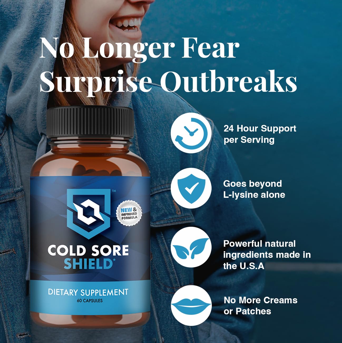 Cold Sore Shield capsules for daily use support busy days
