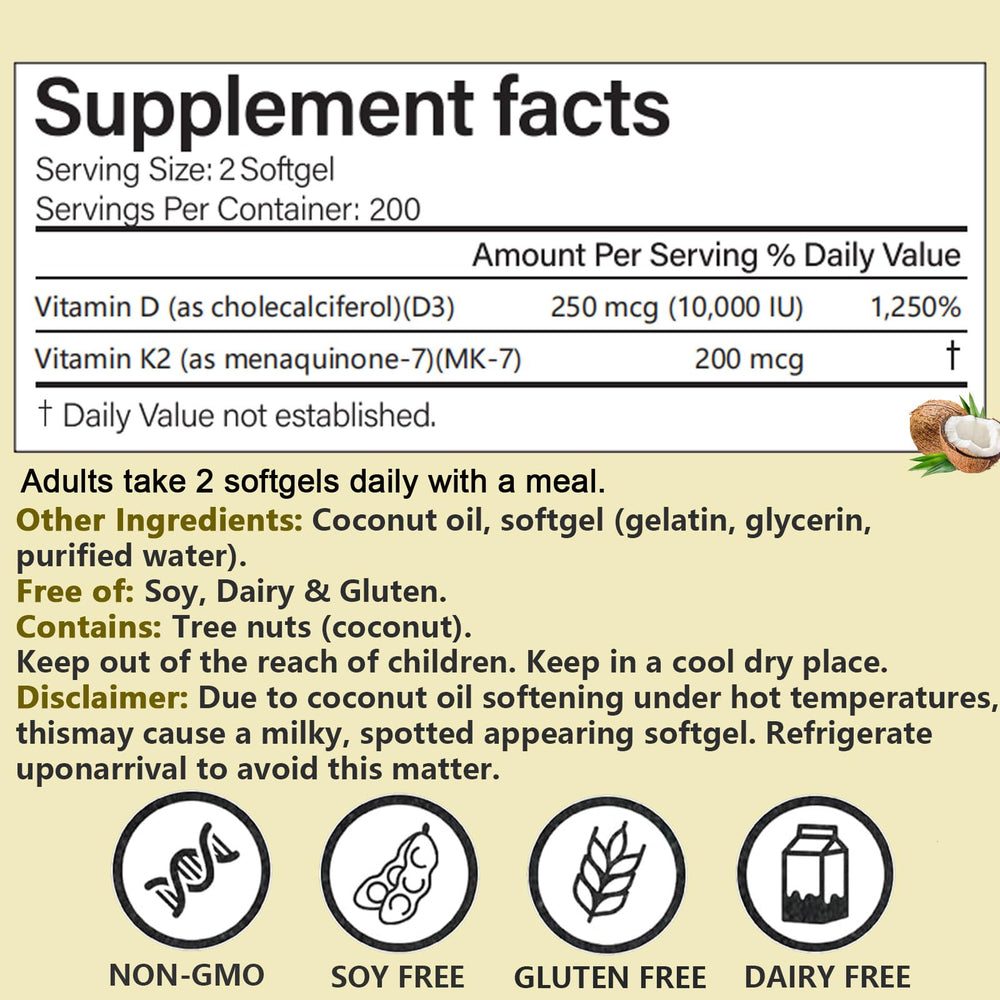 Label showing allergen-free, non-GMO, gluten-free