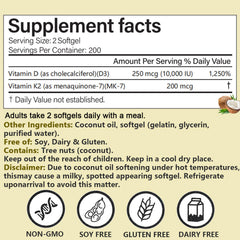Label showing allergen-free, non-GMO, gluten-free