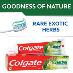 Ingredients label showing herbal components of Colgate Anticavity Toothpaste Herbal