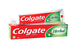 Tube of Colgate Anticavity Toothpaste Herbal with herbal blend