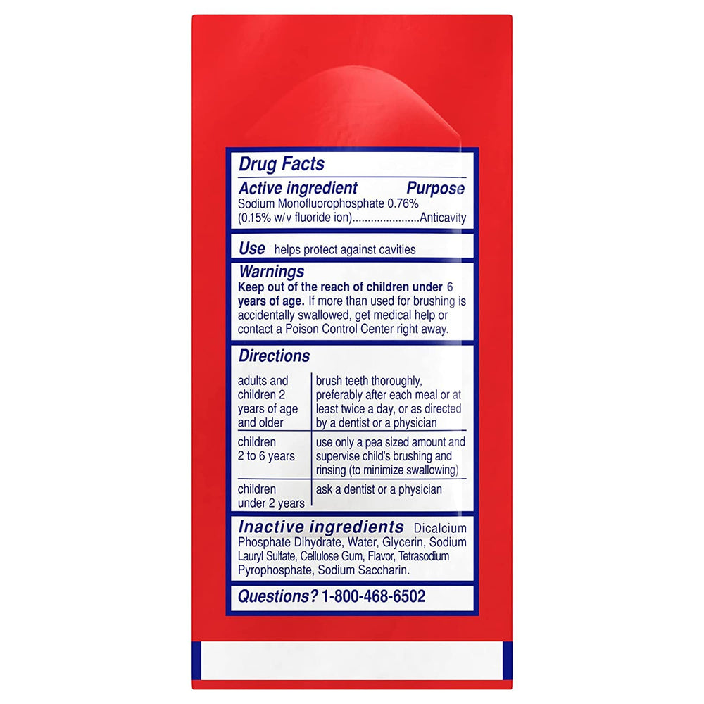 Product packaging overview of Colgate Anticavity Paste 2oz