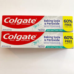 Colgate Baking Soda & Peroxide Whitening toothpaste with Frosty Mint Stripe in a 4 oz tube