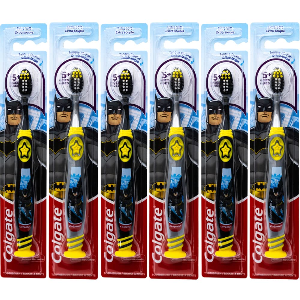 Colgate Batman toothbrush for kids 5+ with suction cup - front view