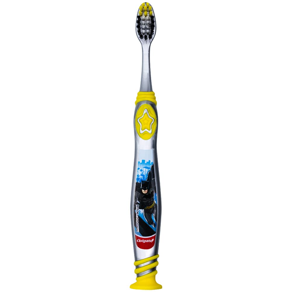 Batman-themed Colgate toothbrush for children 5+ - handle detail