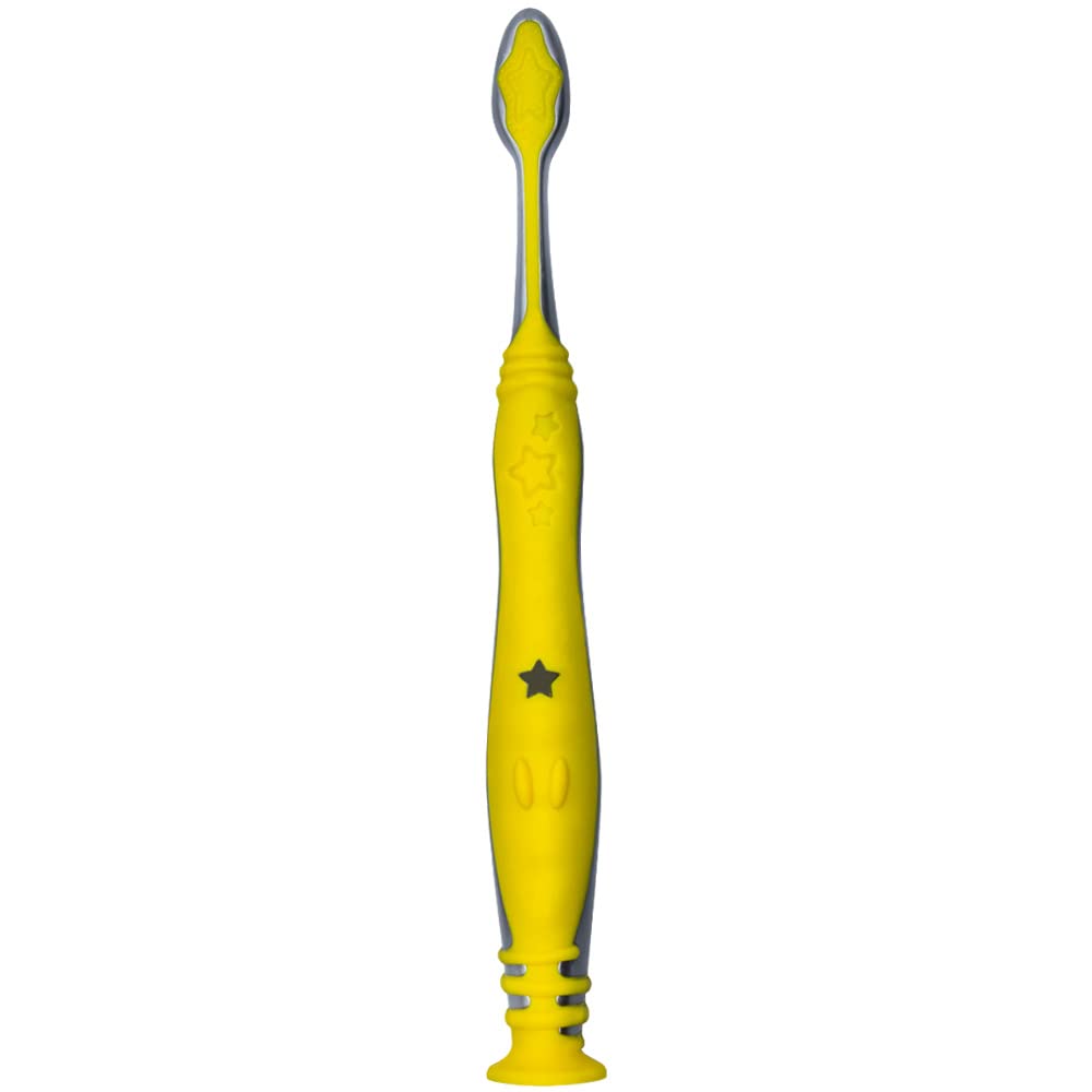 Close-up of extra-soft bristles on Colgate Batman toothbrush