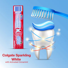 Smiling family using Colgate Cinnamint toothpaste