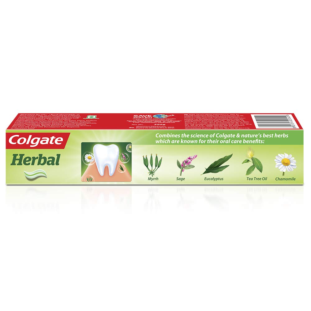 Colgate Herbal Toothpaste 7 oz product box and branding