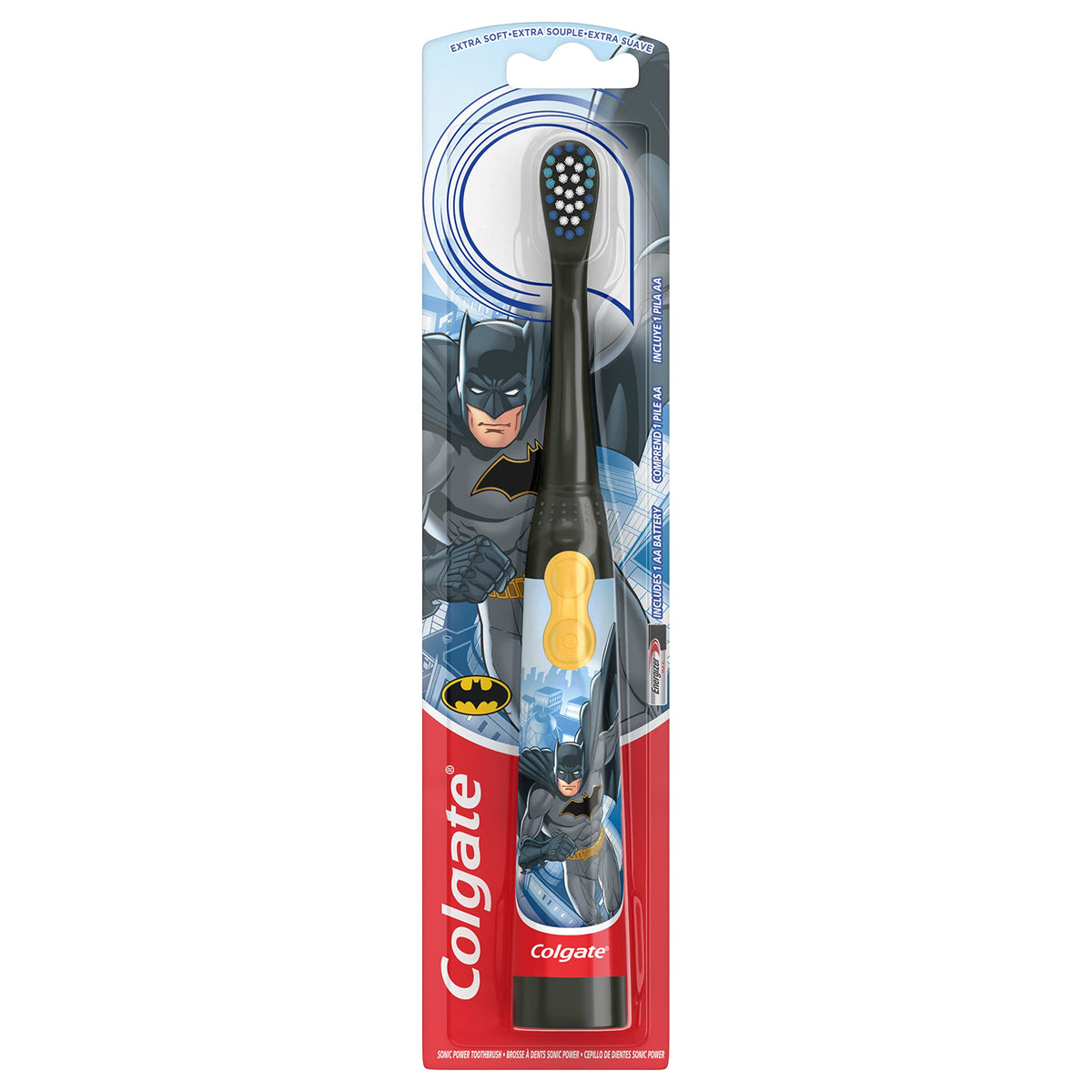 Front view of Colgate Kids Batman battery-powered toothbrush