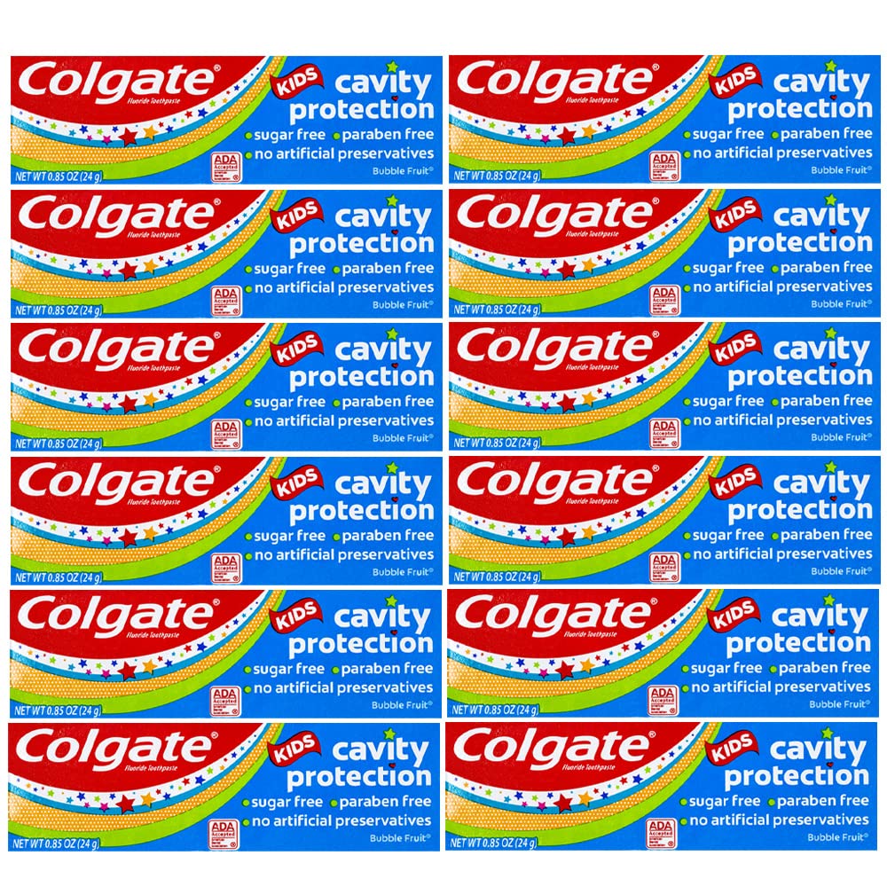 Colgate Kids Bubble Fruit Travel Size Toothpaste tube on white background