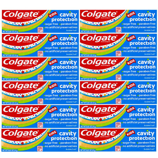 Colgate Kids Bubble Fruit Travel Size Toothpaste tube on white background