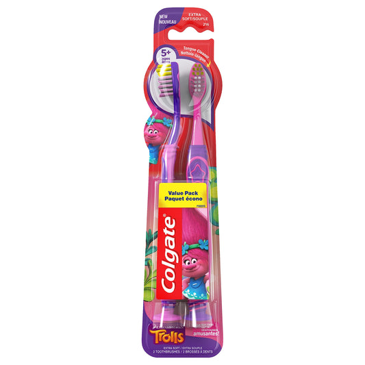 Colgate Kids Trolls extra soft toothbrush 4-pack - front view