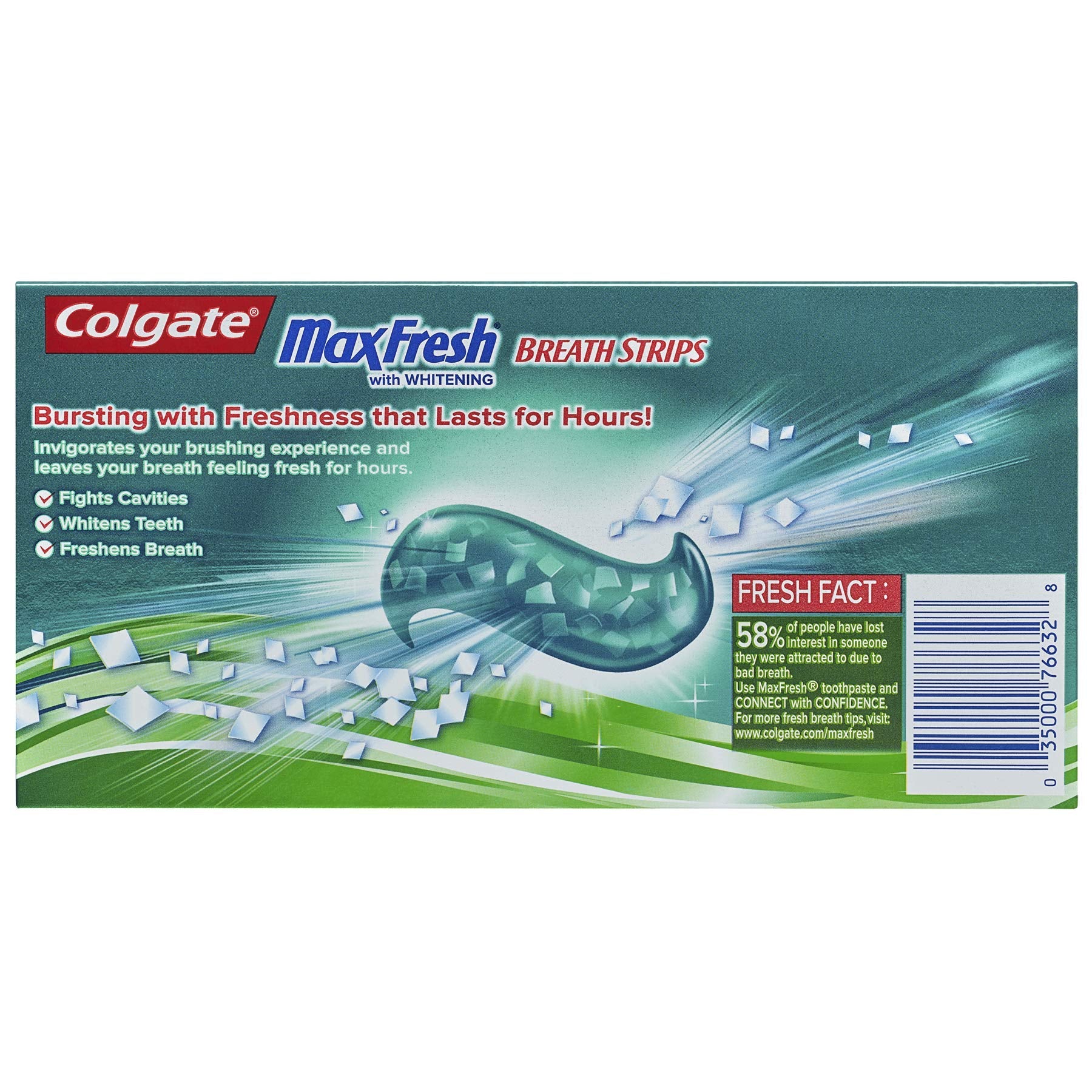 Sugar-free and gluten-free labels on Colgate Max Fresh toothpaste
