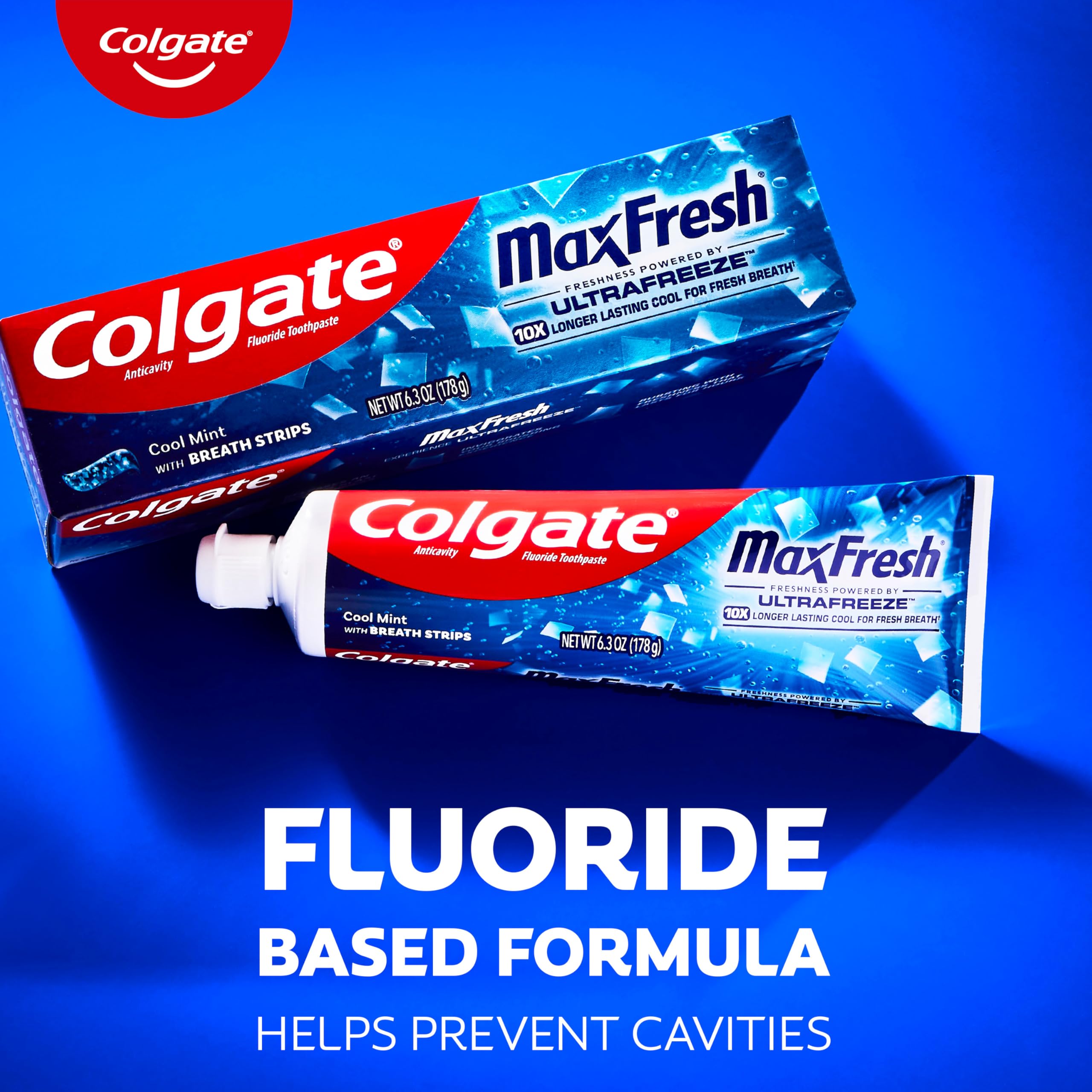 Travel-size toothpaste packaging with mini breath strips