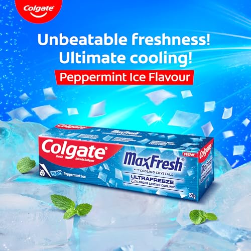 Minty foam forming as Colgate Maxfresh is brushed