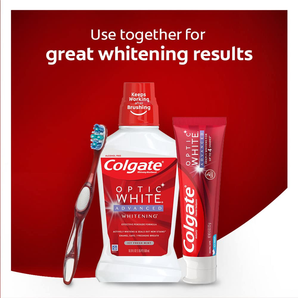 Vegan, gluten-free and sugar-free Colgate Optic White toothpaste