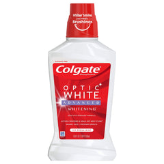 Colgate Optic White Mouthwash Fresh Mint 473 mL bottle front view
