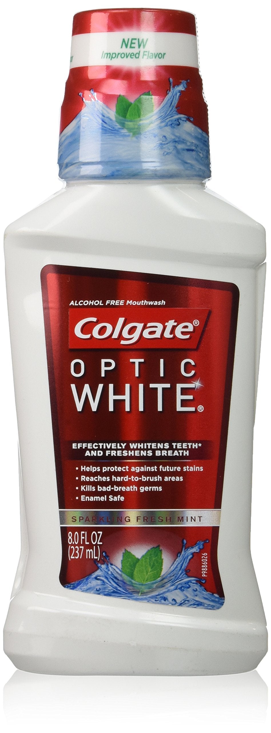 Colgate Optic White Mouthwash bottle, 8 fl oz