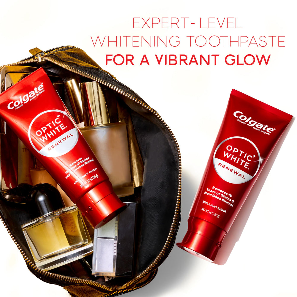 Mint-flavored Colgate Optic White Renewal anti-stain toothpaste image