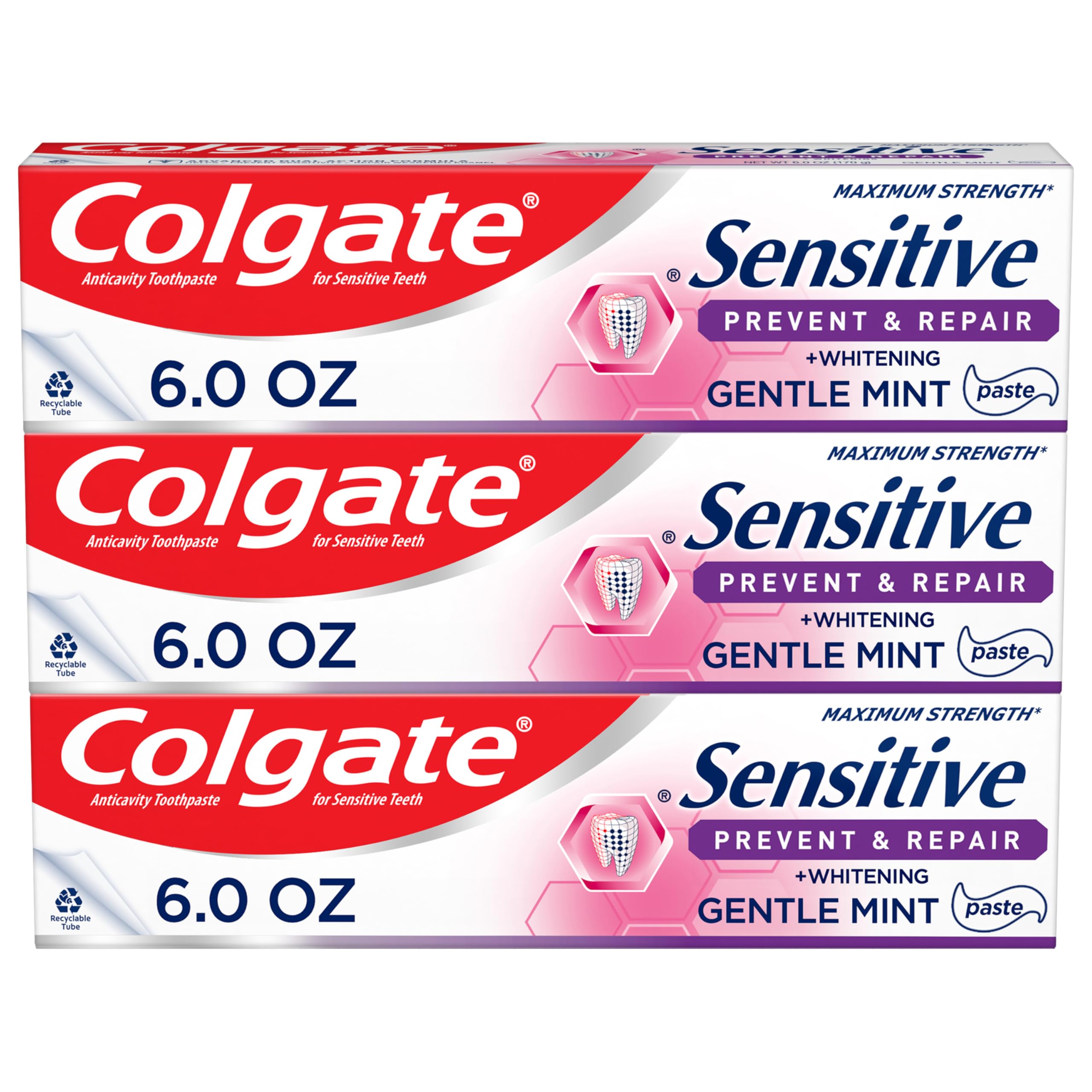 Colgate Sensitive Prevent and Repair toothpaste tube - front view