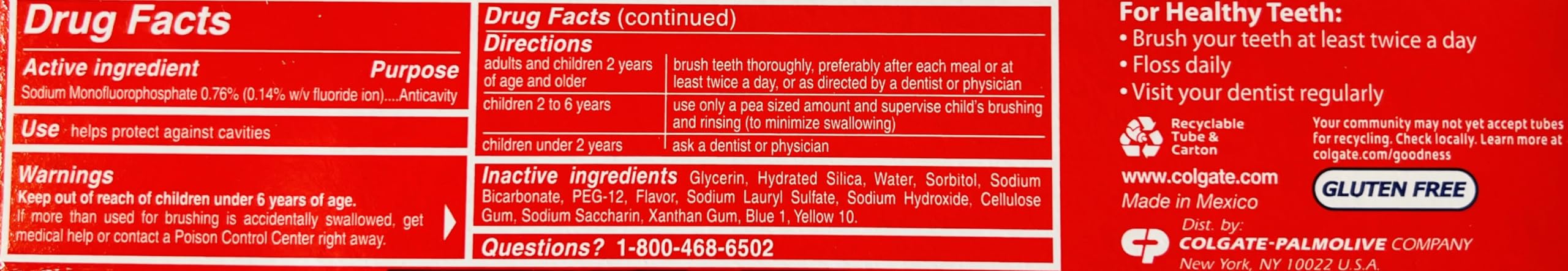 Display of Colgate Sparkling White Mint 6-pack