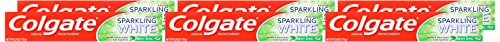 Colgate Sparkling White Mint toothpaste in a 6-pack display