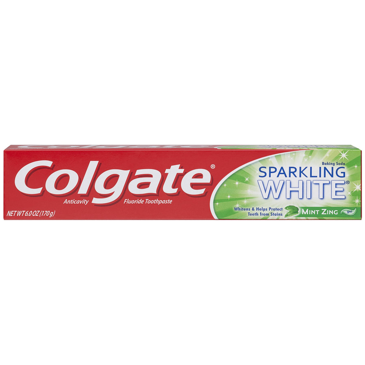 Colgate Sparkling White Mint Toothpaste 6 oz in 6-pack – front view
