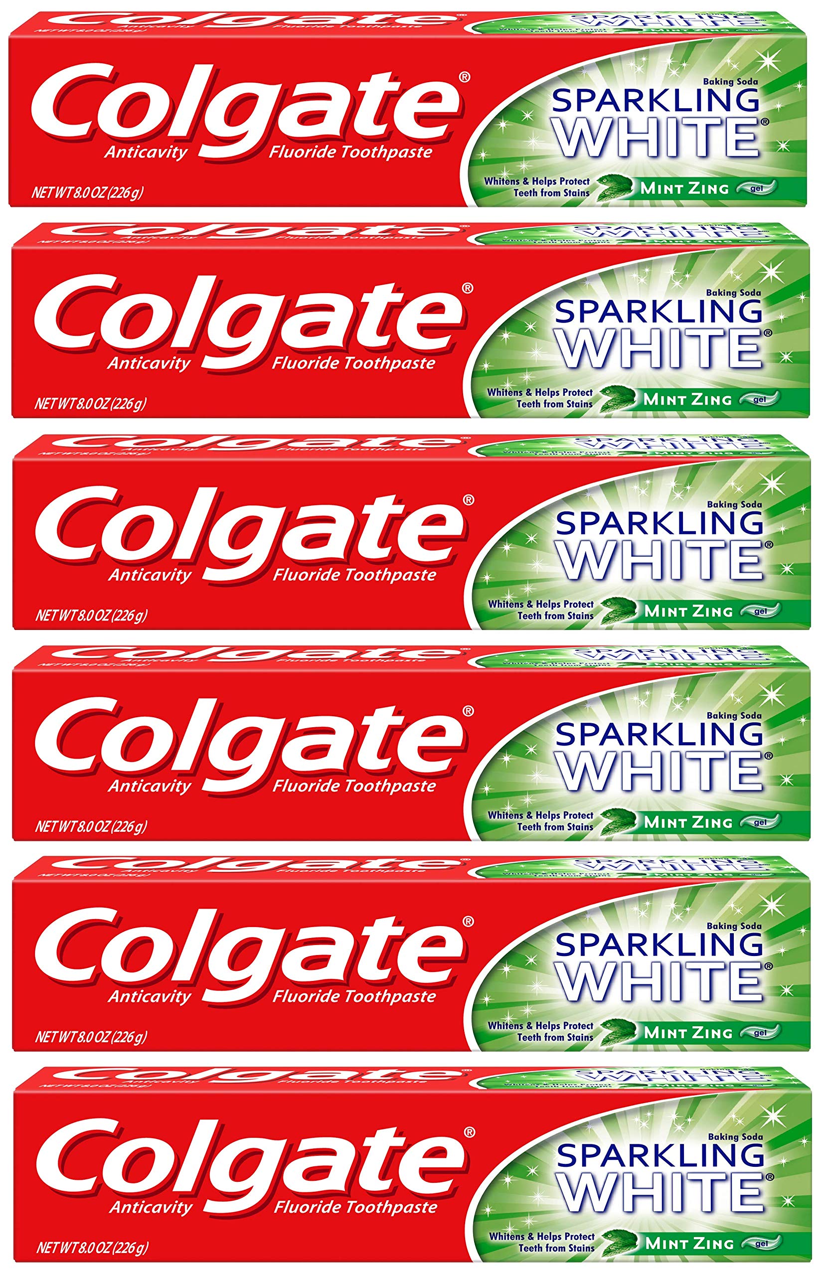 Colgate Sparkling White Whitening Toothpaste Mint 8 oz packaging front view