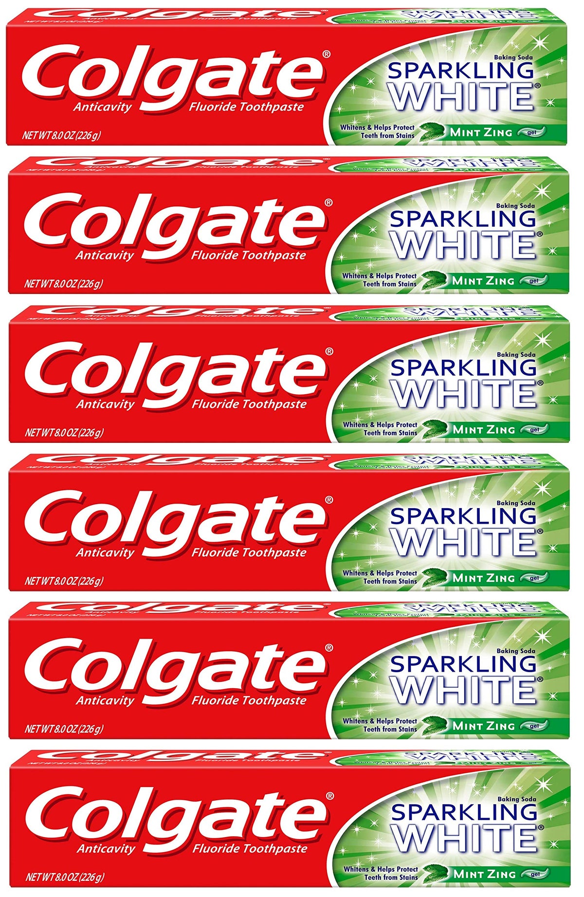 Colgate Sparkling White Whitening Toothpaste Mint 8 oz packaging front view