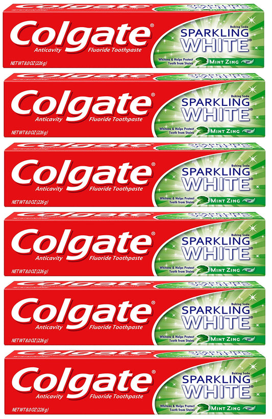 Colgate Sparkling White Whitening Toothpaste Mint 8 oz packaging front view