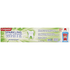 Close-up of Colgate toothpaste texture for whitening formula