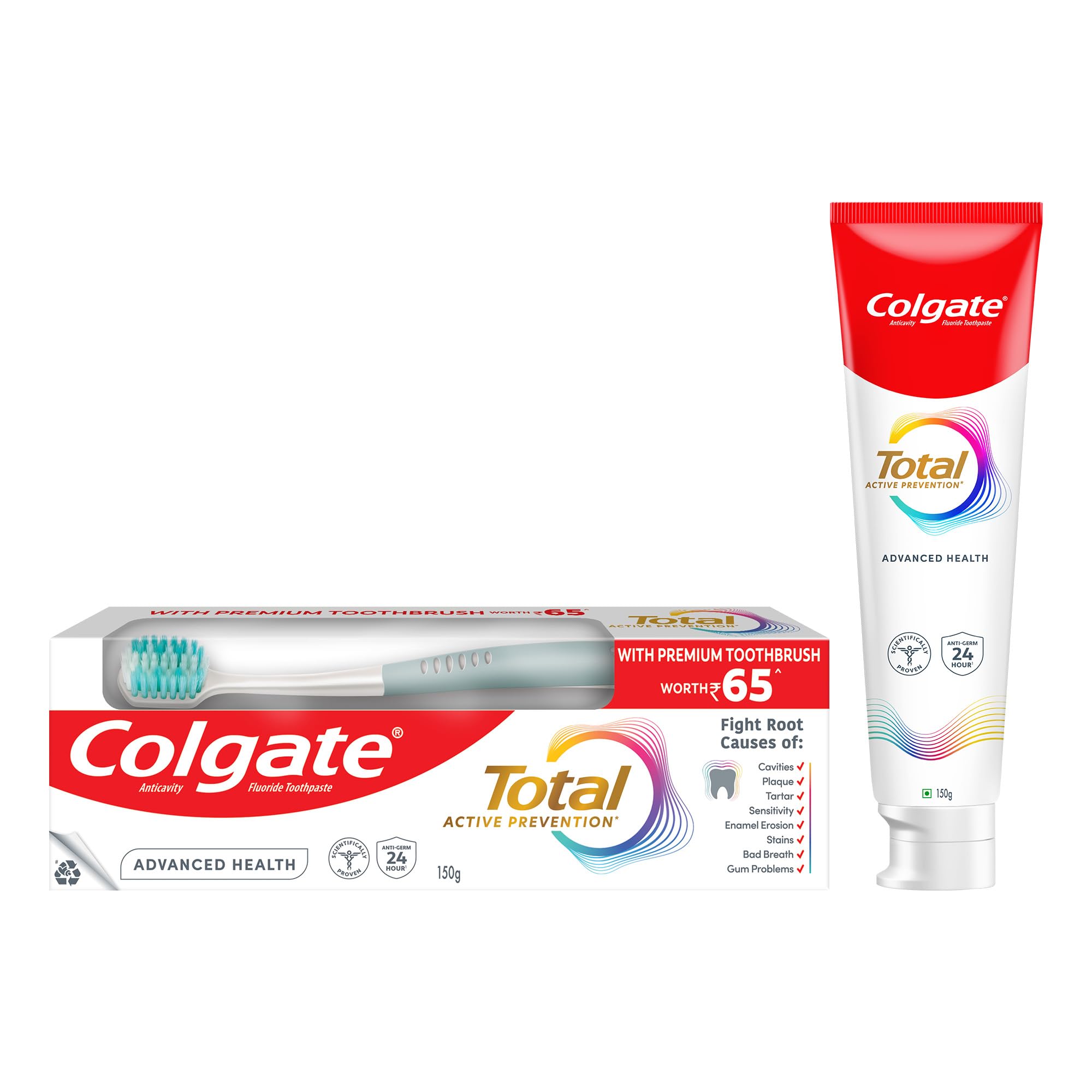 Colgate Total toothpaste 150g (5.2oz) combo-pack packaging